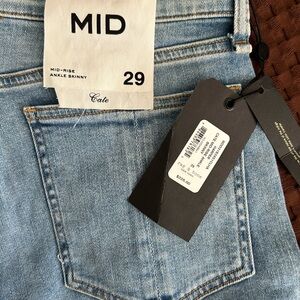 Rag and Bone: Cate Mid-Rise Ankle Skinny Jeans - Light Blue.